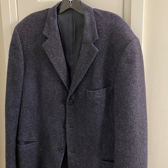 Vintage Versace Blazer Wool & Cotton Black and Dark Blue Made in Italy - Picture 7 of 10
